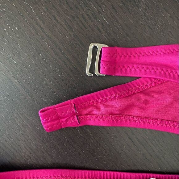 Mossimo Womens 2-Piece Bandeau Bra Tie Bikini Bottom Swimwear Pink Medium/Large - Picture 7 of 7